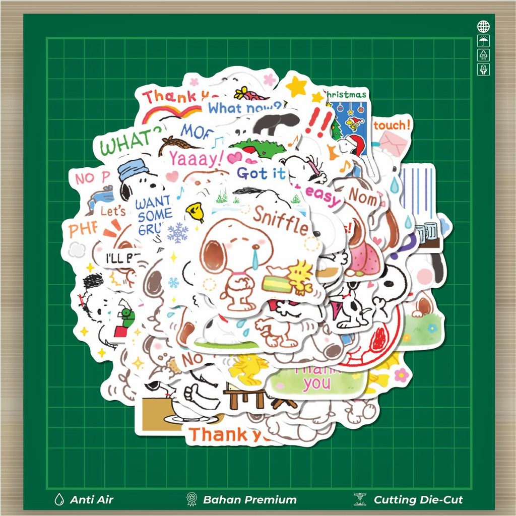 

HOT 50 PCS STIKER Stiker Kartun Snoopy V15 Stiker Fashion Cars Decal Dingin Kartu Album Custom Vinyl Anti Air- Sticker Aesthetic Buku Journal Koper Casing HP Tablet Laptop Helm Motor Botol Minum