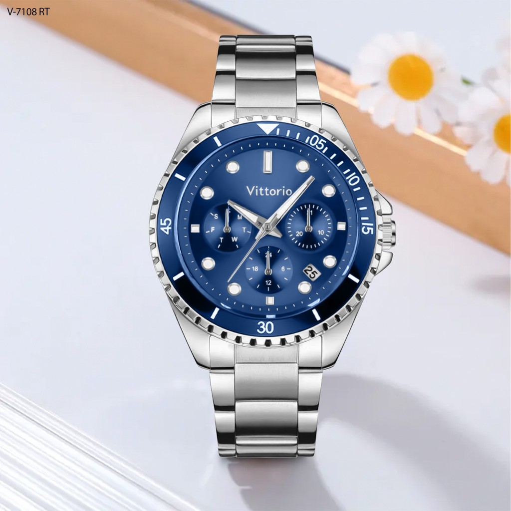 Jam Tangan Cewek Vittorio 7108 Original Rantai  Fashion Kasual Terlaris Anti Air