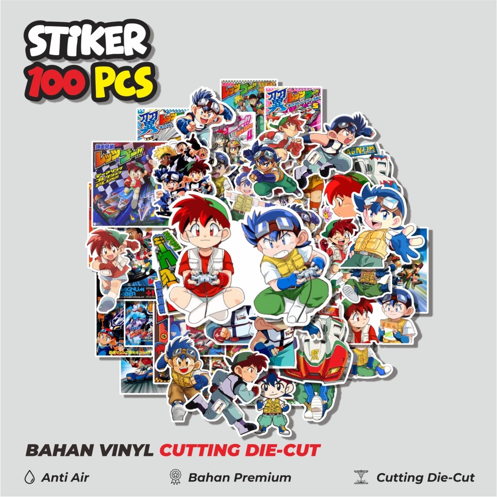 

Terbaru! 50 pcs Stiker Kartun Bakusou Kyoudai Let's & Go Dekorasi Lucu Kreatif untuk Notebook, Skateboard, HP