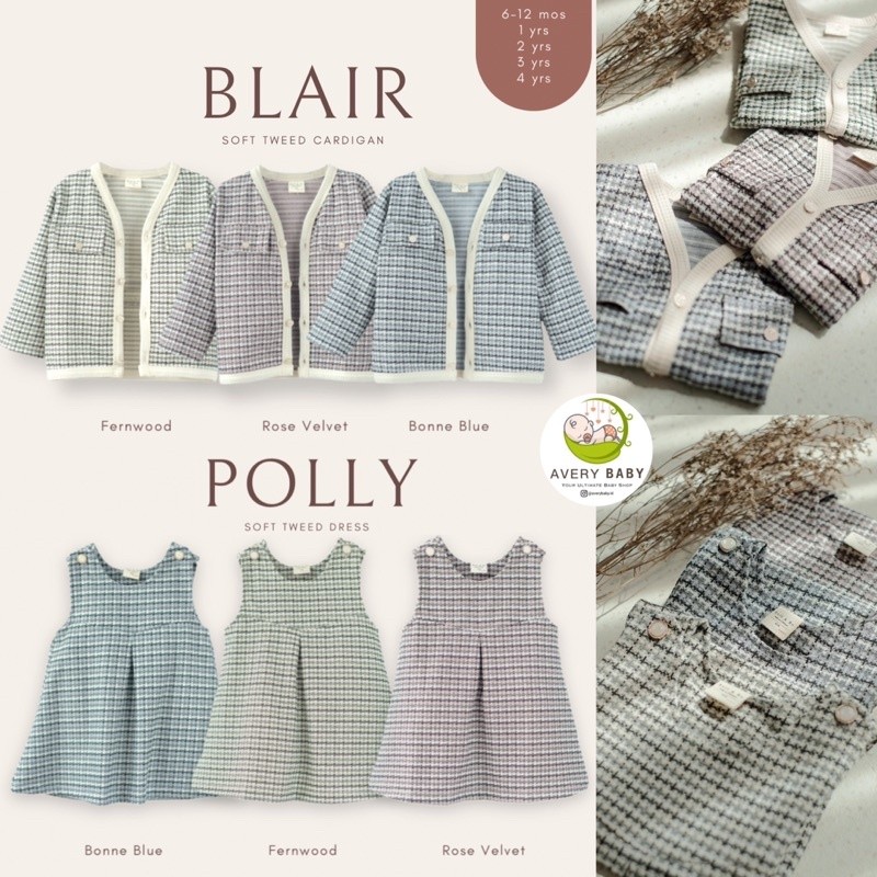 BLAIR SOFT TWEED CARDIGAN BELL & BO/ POLLY SOFT TWEED DRESS BELL & BO/ CARDIGAN KOREA / DRESS KOREA