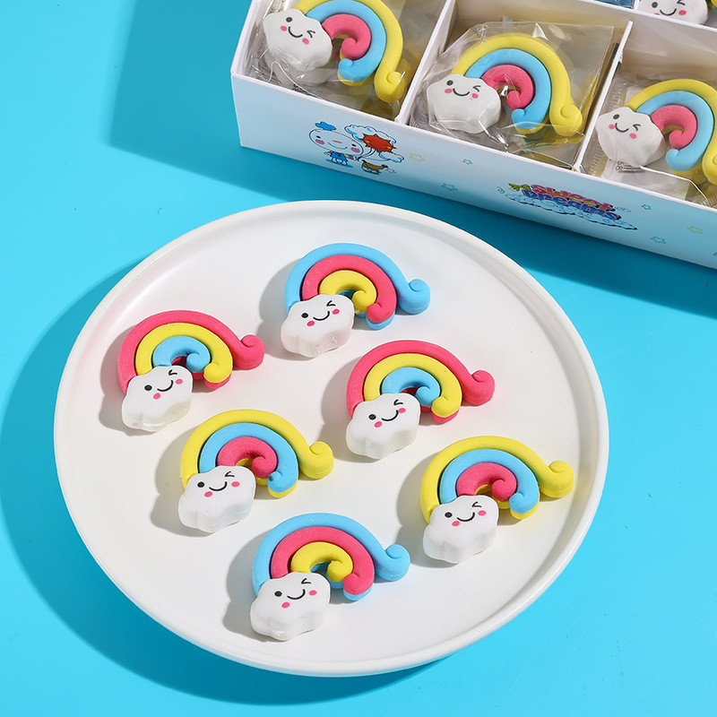 

-JOJU- PENGHAPUS UNTUK PENSIL KARAKTER RAINBOW KAWAII CUTE / PENGHAPUS PENSIL SUPER BERSIH SUPER KAWAII