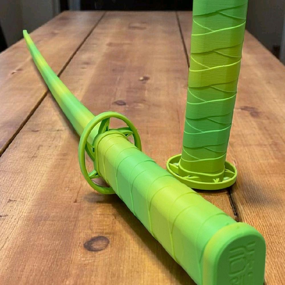 Collapsing Katana Panjang 3D print Retractable Extending Sword Pedang Mainan Forbearance Blade Japan