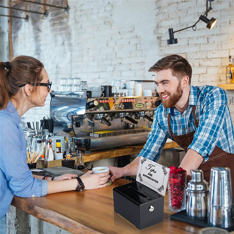 

ZIZI Donation Box With Lock - Acrylic Suggestion Box With Slot, Ballot Lock Box With Sign Holder For Raffle, Voting