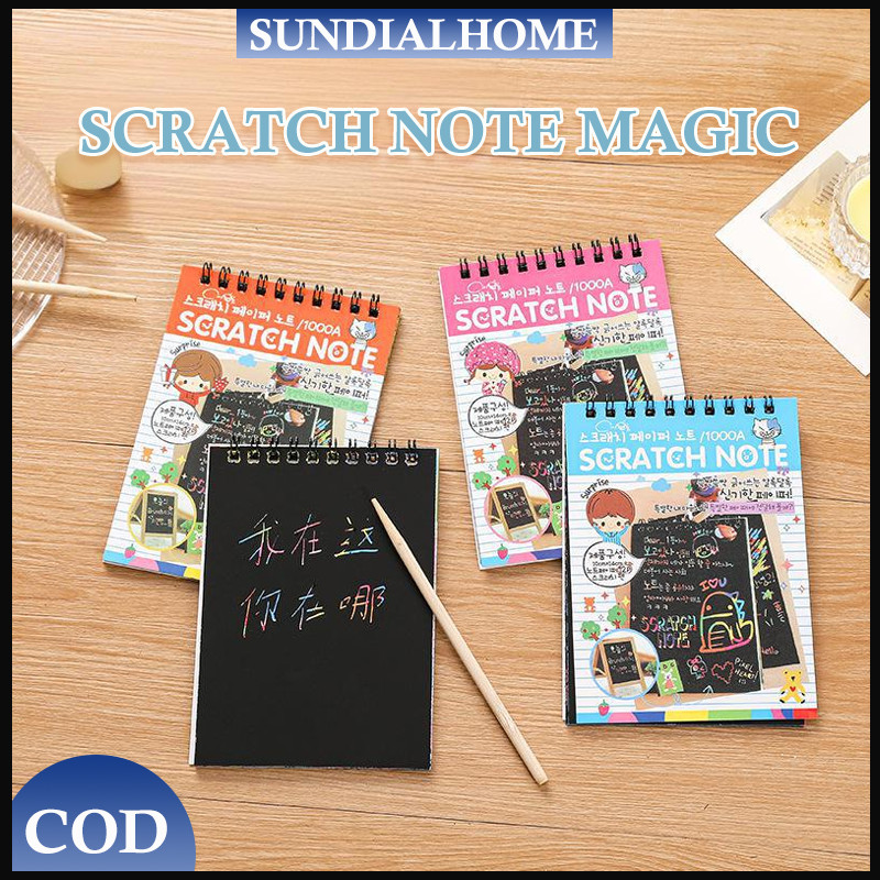 

SCRATCH NOTE/BLACK CARDBOARD MINI/New Cover Mini Scratch Note/Buku Gambar Gores Magic