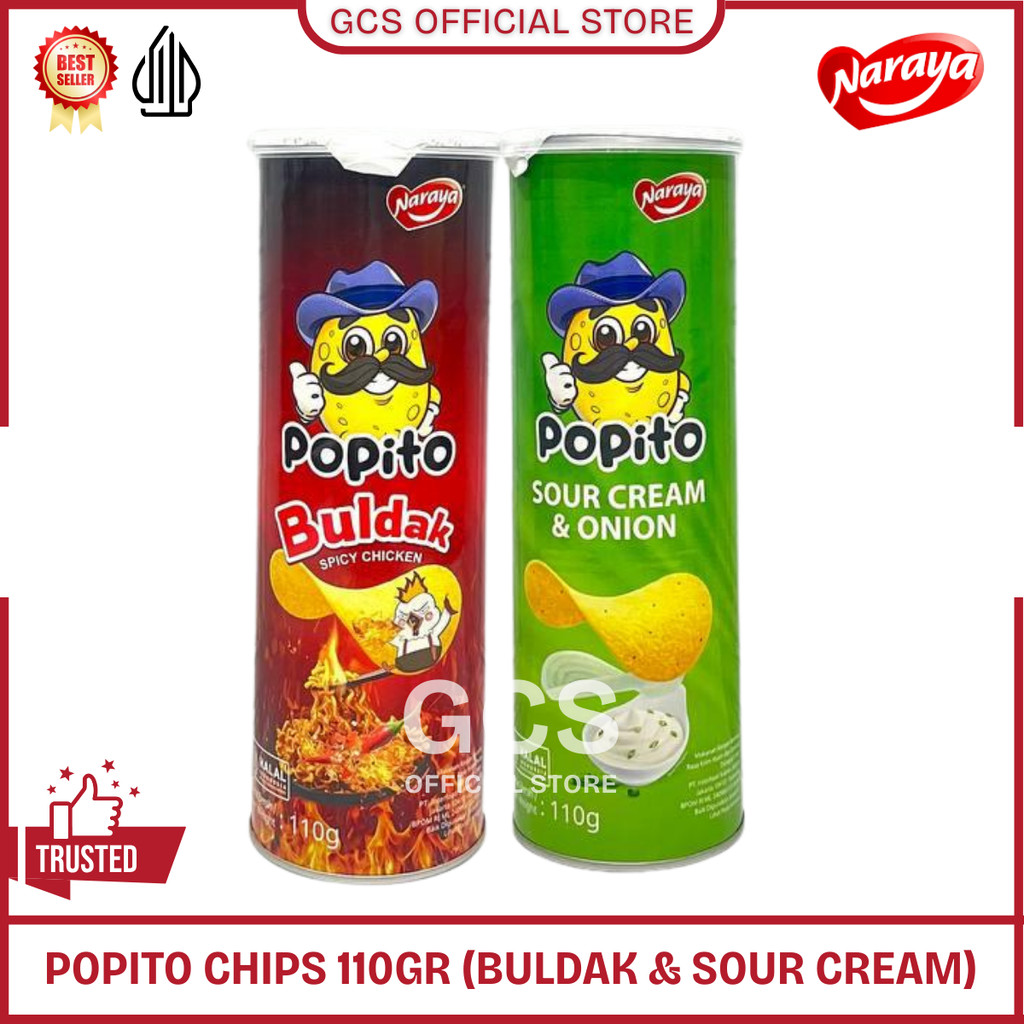 

Naraya Popito Potato Chips 110g Snack Kentang Rasa Original Sour Cream Onion Buldak Spicy Chicken