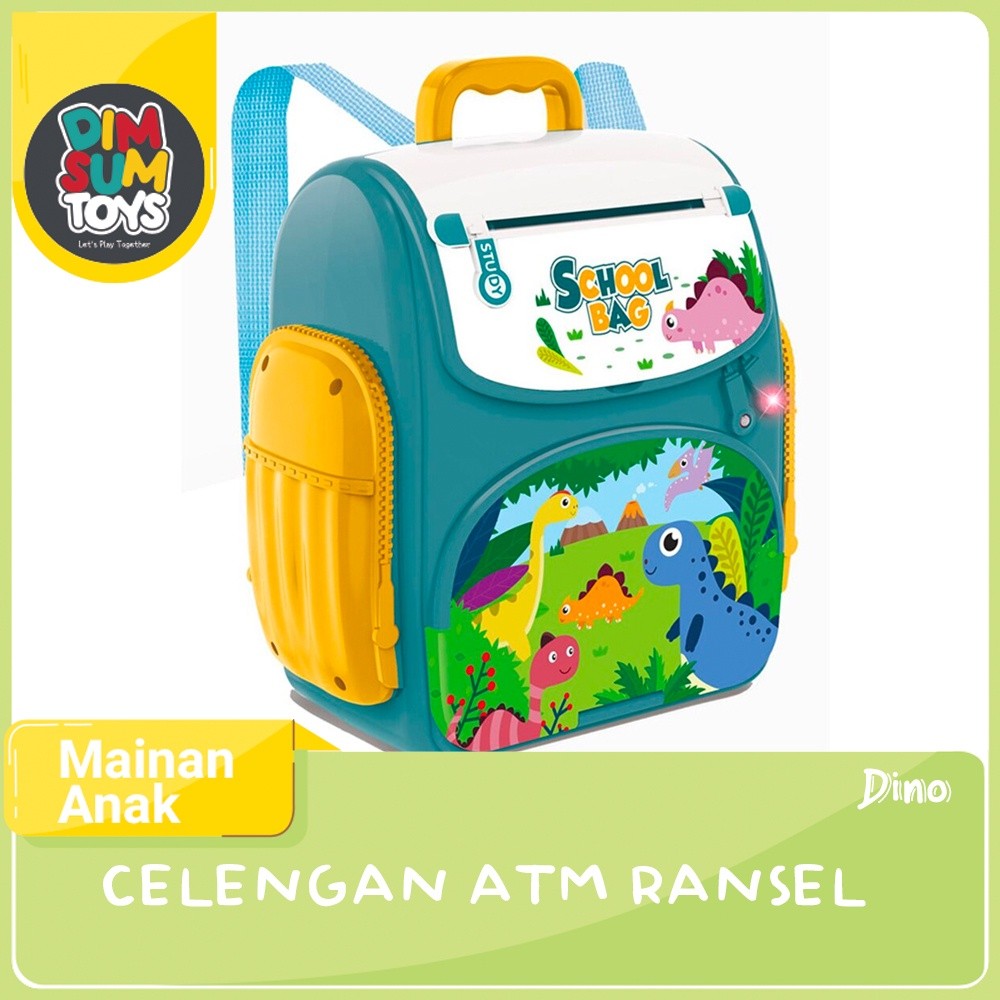 BLOR.SHOP Mainan Celengan ATM School Bag Bank Tas Ransel Mickey Mouse Frozen Dino LOL