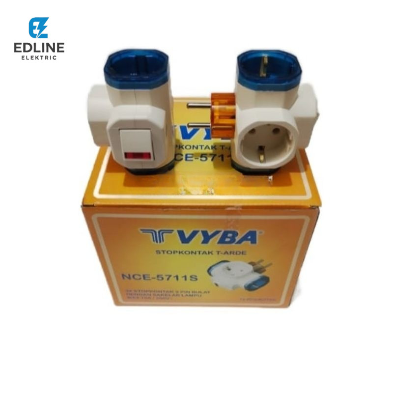 EDLINE ELECTRIK - VYBA STEKER ADAPTOR T ARDE 3 LUBANG DENGAN SAKLAR LAMPU