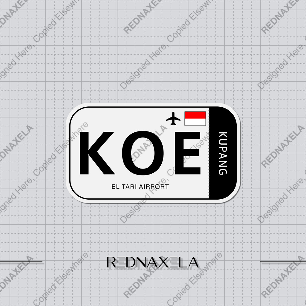 

Stiker Vinyl El Tari Airport Code KOE Sign Sticker