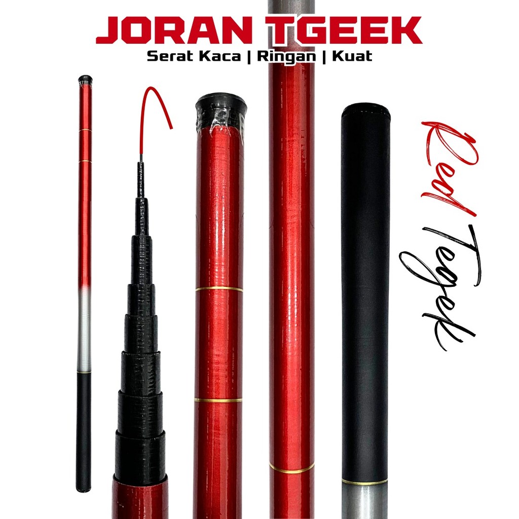 Joran Pancing Tegek Teleskopik Portable Fiber Glass Action Lentur Kuat dan Tahan Lama