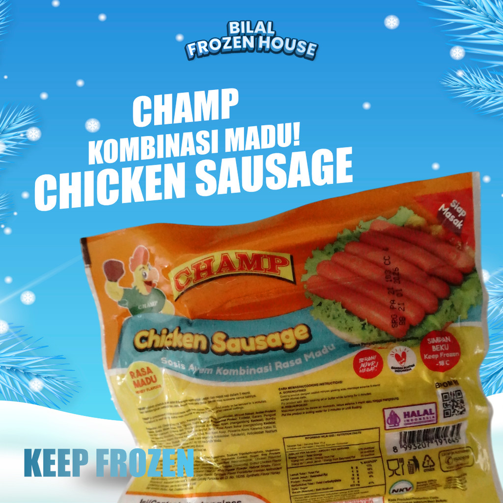 

Champ Chicken Sausage Rasa Madu 300gr - Sosis Ayam Kombinasi Rasa Madu - Champ - Sosis Champ