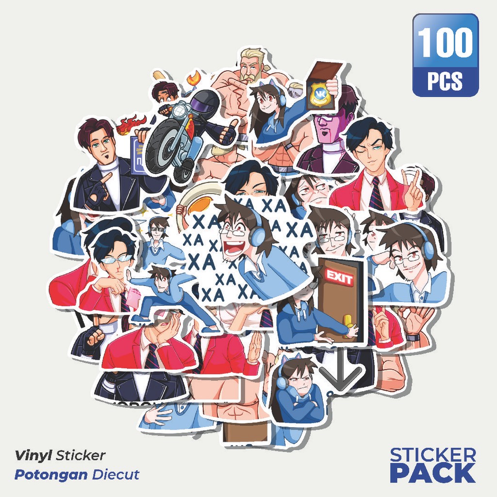 

100 PCS STIKER Vk Expert Waterproof Aesthetic- Untuk Laptop, Motor, dan Helm - Paper Stationery Pack