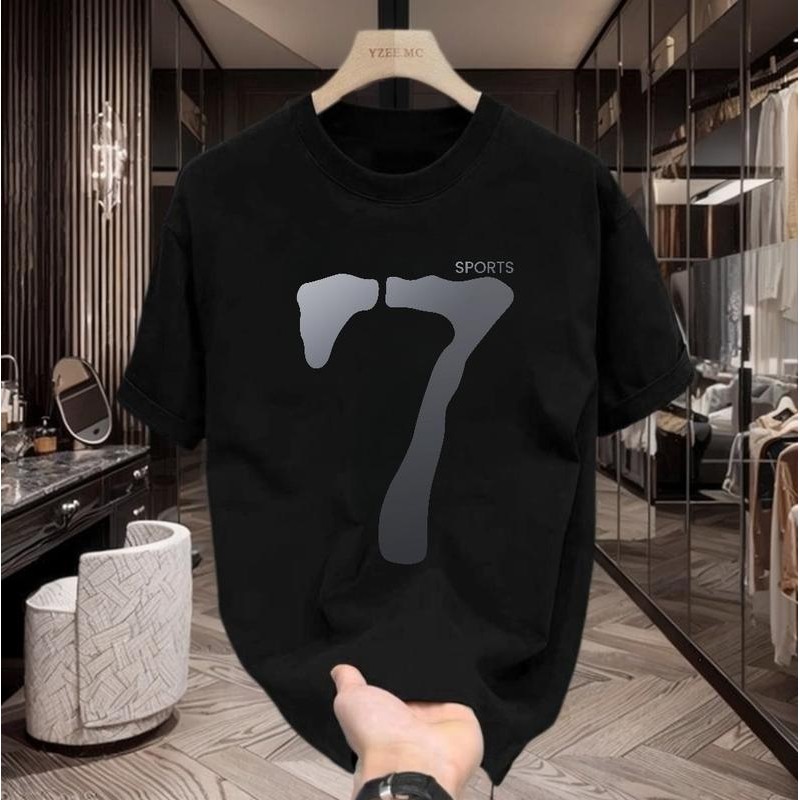 Kaos Pria dengan nomor 7, Graphic tee,Kaos tongkrongan,Baju gondes,Baju cowok skena,Kaos,Kaos sporty