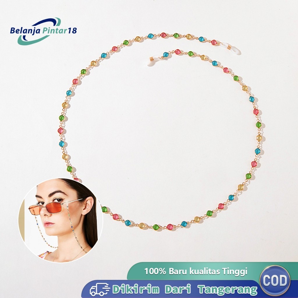 Tali Kacamata Rantai Kacamata Berlian Berwarna Strap Kacamata Kalung Kacamata Tali Kacamata Wanita K