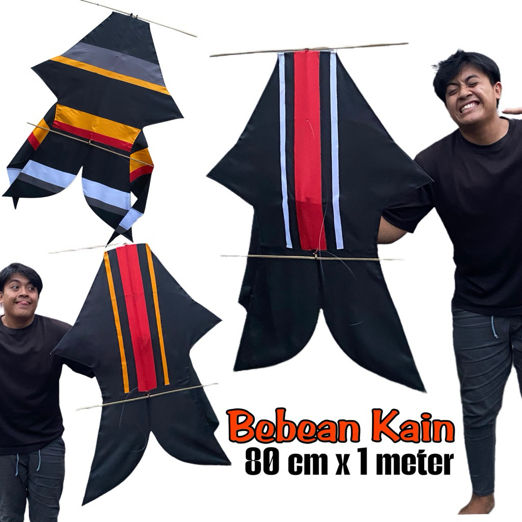 &$ Layangan Bebean Kain 80 x 1 meter - Bebean Kain - Layangan Ikan Bali - Layangan Knockdown - Bebea