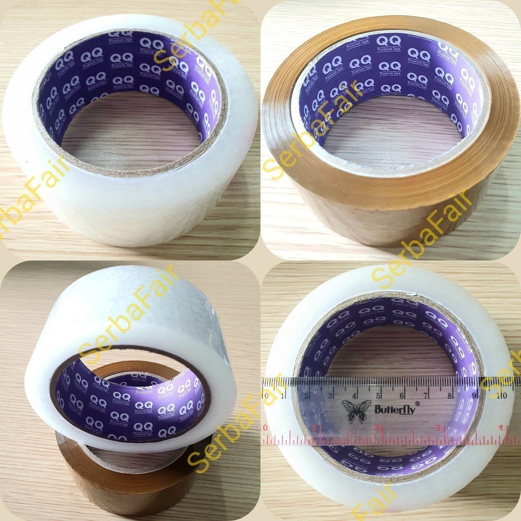 

Lakban Bening / Coklat QQ Superior TAPE 2Inch(45mm) 90Yards Super Lengket Tebal Murah
