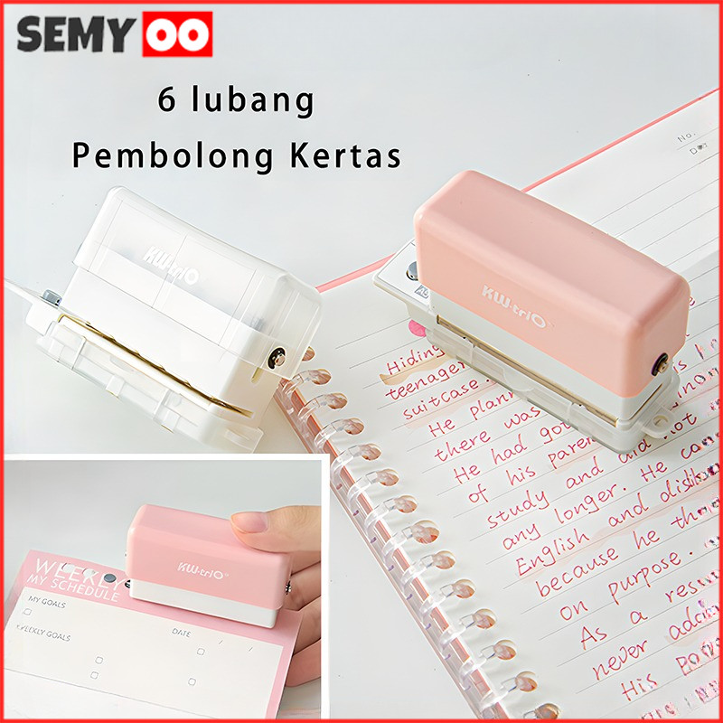 SEMYOO pembolong kertas mini/pembolong kertas /A4 A5 B5 6 lubang Mini Pembolong Kertas / pembolong k