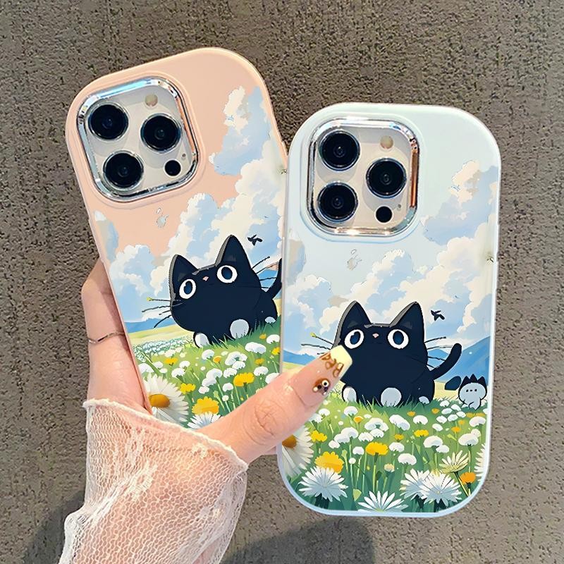 Case For Samsung A32 5G A34 M32 Soft Silicone Metal Chrome Lens Kitten Casing Murah