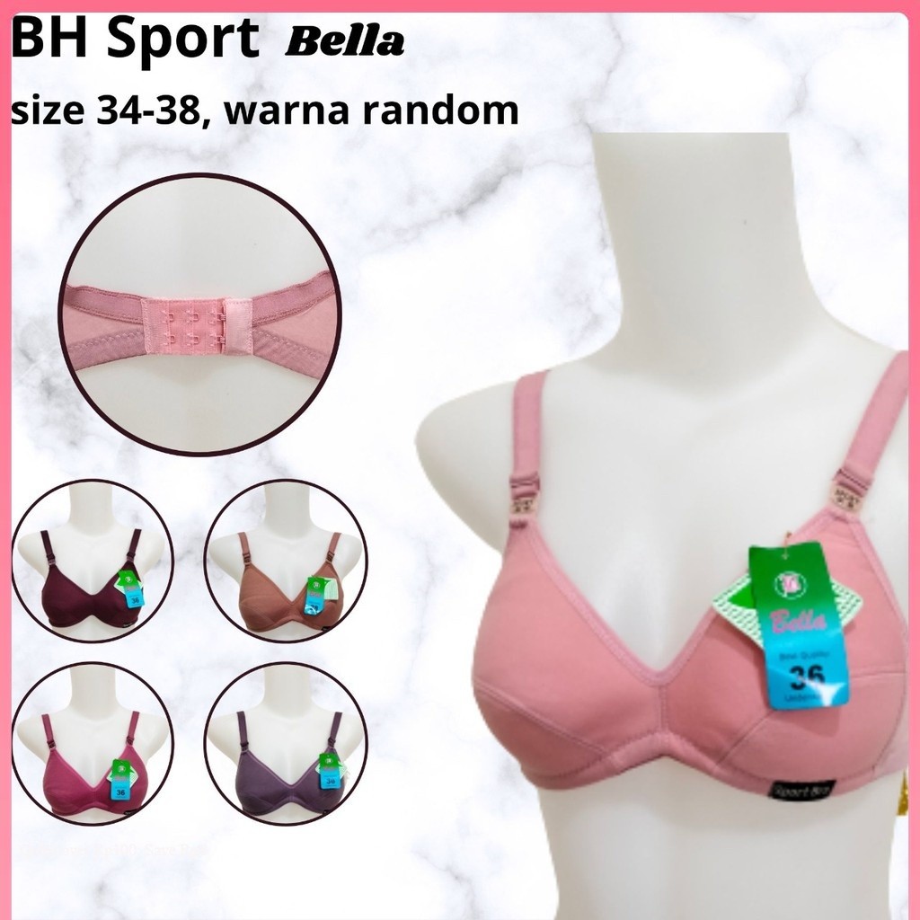 Bodyfit Bh Sport/Bh Remaja Bodifit/Bra Remaja Motif Busa Tipis Tanpa Kawat Size 32-36
