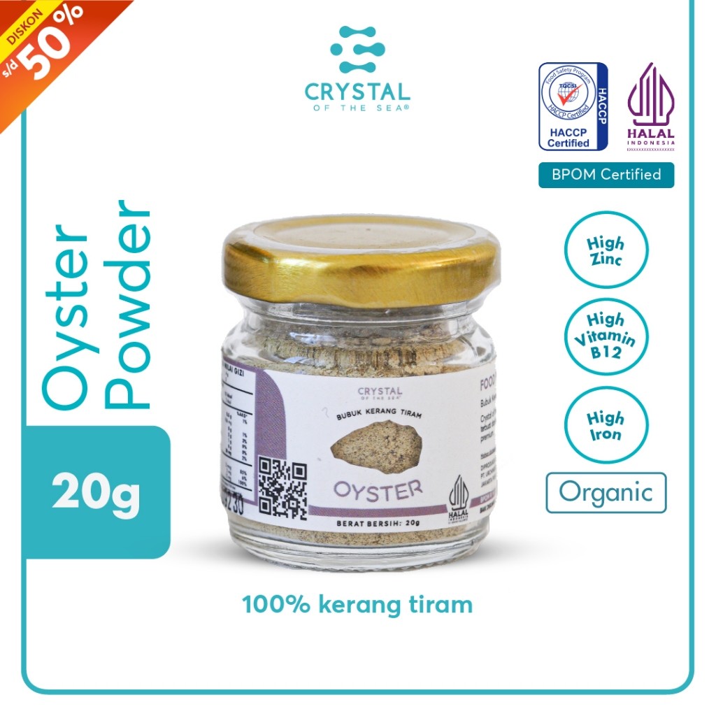 

Crystal of the Sea | Oyster Powder (20GR) (80GR)/ Bubuk Kerang Tiram / Pengganti Oyster Sauce / Saus Tiram - Bumbu Kaldu MPASI NON MSG