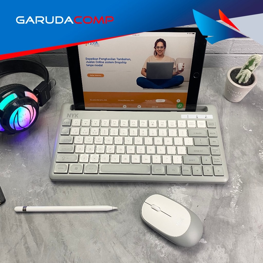 NYK Keyboard Mouse Bluetooth and Wireless Dual Mode iPad Android Stand Holder NYK K-50 K50