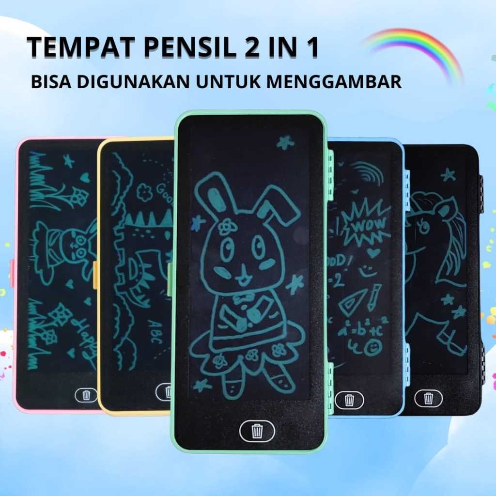 

Kotak Pensil LCD Papan Coret Kreatif Anak Dengan Digital Pad Edukasi