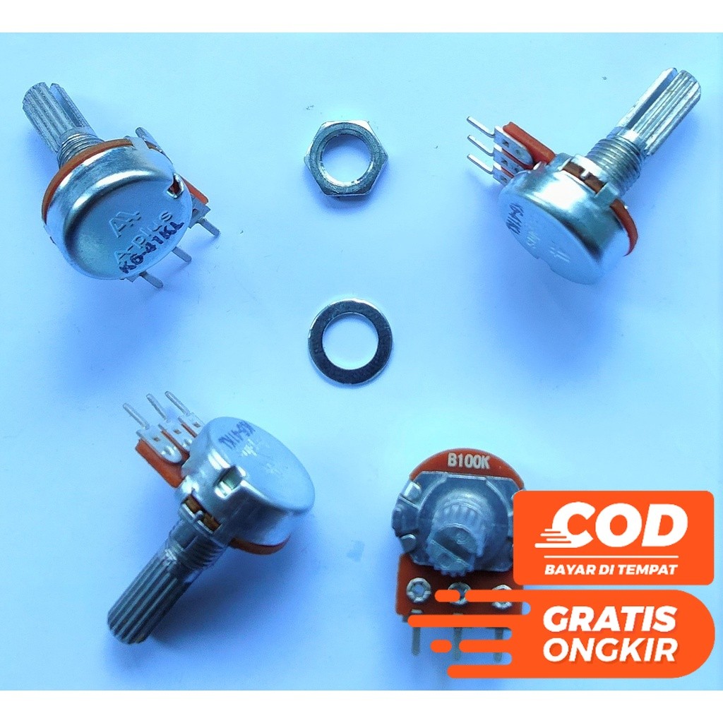 POTENSIO MONO ROTARY A PLUS 100K 100 K POTENSIOMETER MONO 100K 100 K