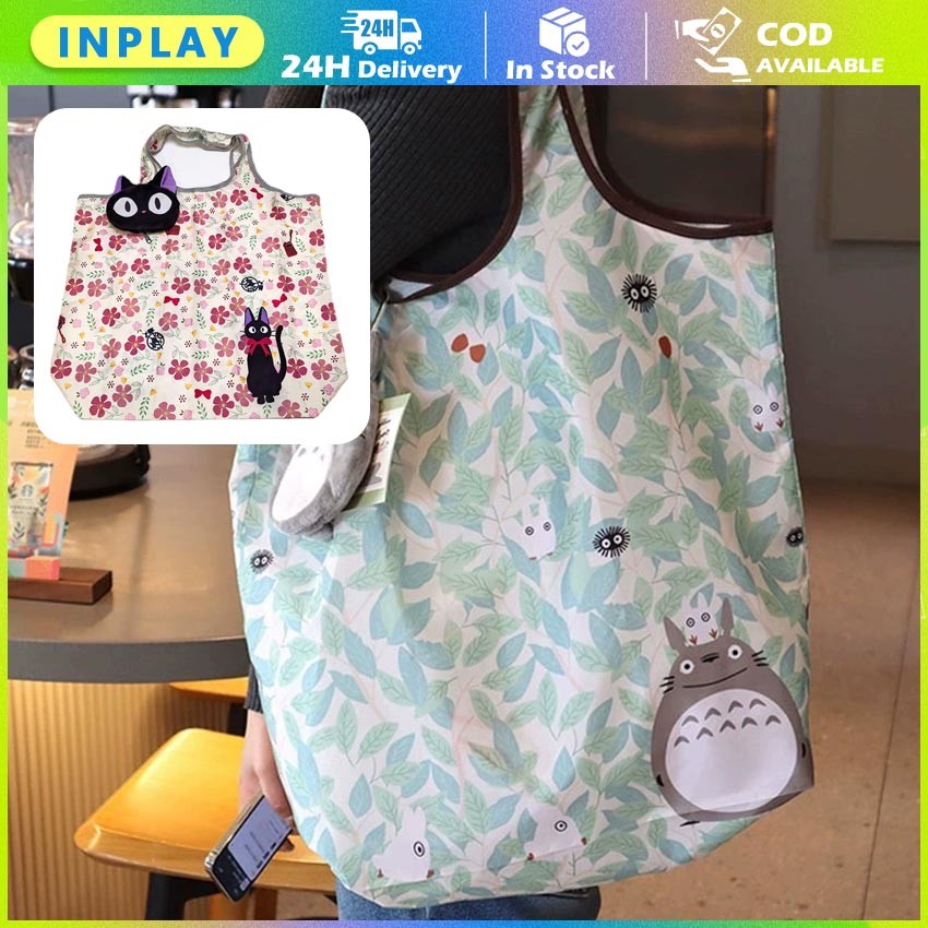 Tas Lipat Belanja Totoro Jiji Nekobus Studio Ghibli / Shopping Bag Waterproof Parasut / Tote Bag Reu
