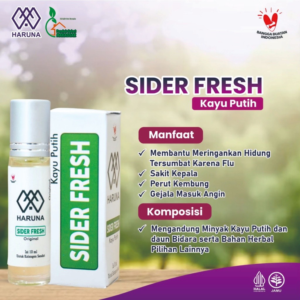 SIDER FRESH Minyak Angin Bidara Original dan Kayu Putih Melegakan Pernafasan HARUNA FRESH CARE