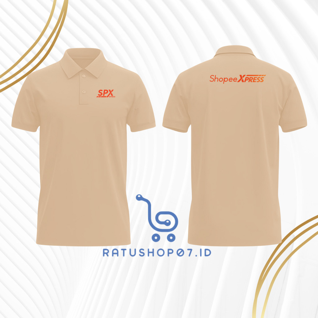 Baju Kaos Poloshirt Lengan Pendek SABLON Logo SHOPEE EXPRESS - SPX Polos Tshirt Berkerah Pria dan Wa