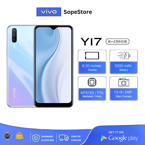 CASEORY HP VIVO Y17 RAM 8GB+256GB MURAH Cuci Gudang Handphone ANDROID/4G LET 6.35 inches Battery 500