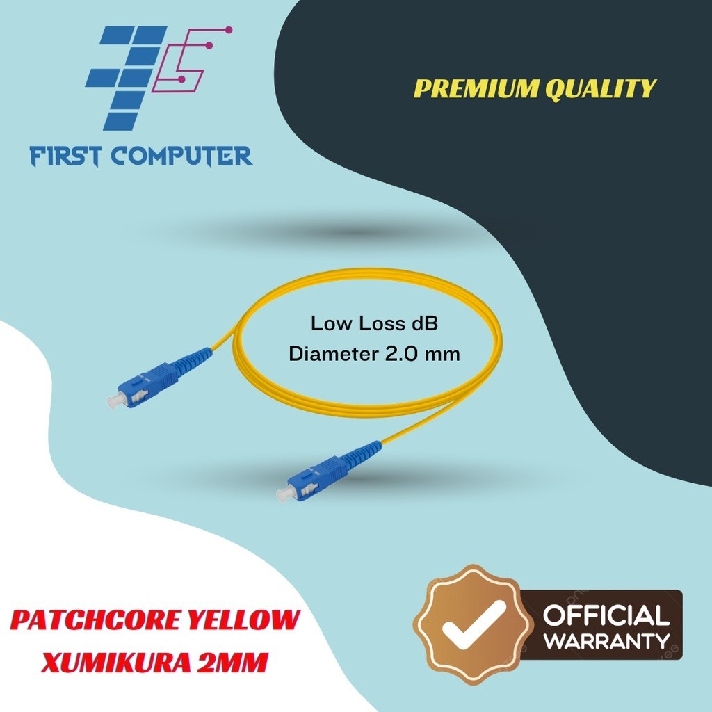 [ Paket 10pc ] Patchcore - Patchcord Xumikura Yellow 2mm Pemium Quality (Kiaxio)