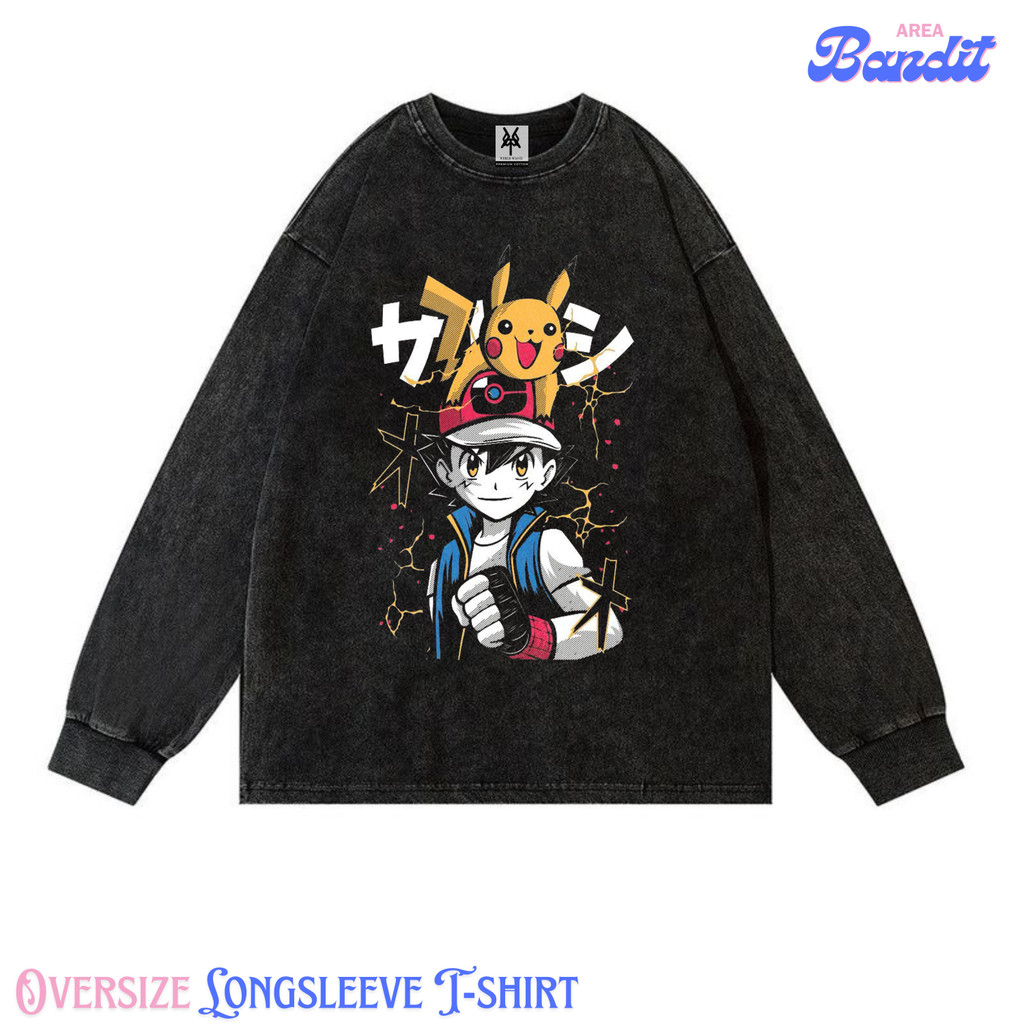 Bandit Area "pokemon #6" Oversize Longsleeve T-shirt Vintage tee