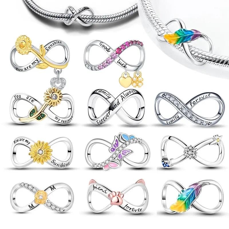 Silver 925 Colour Sunflower Eternity String Jewelery Fit Pandora Beads Original Bracelet Fine Jewelr