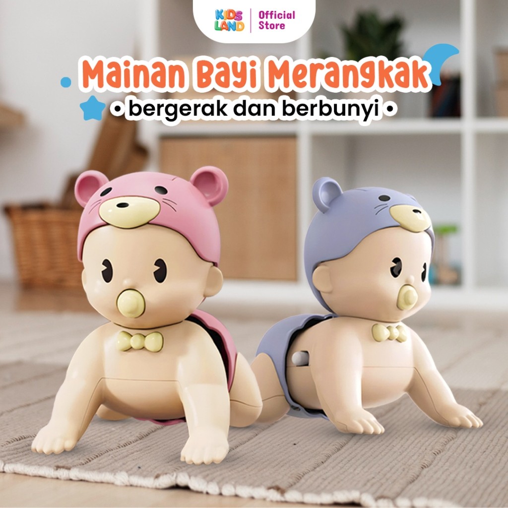 KIDS LAND Boneka Bayi Bergerak Bisa Merangkak Ada Musik