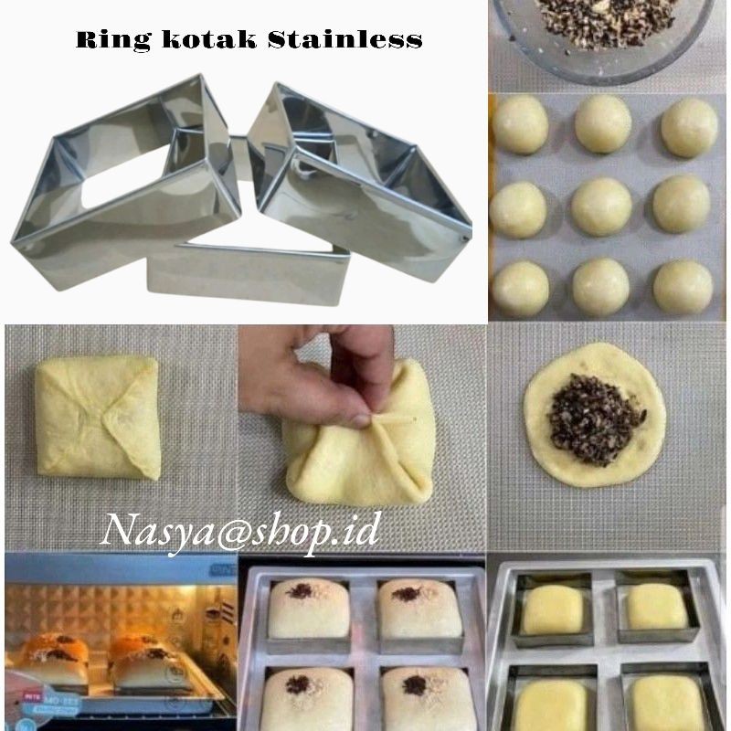 Ring Cutter Kotak Burger Stainless Termurah Cookie Bakery Cetakan Roti kotak Cromboloni Bomboloni / 