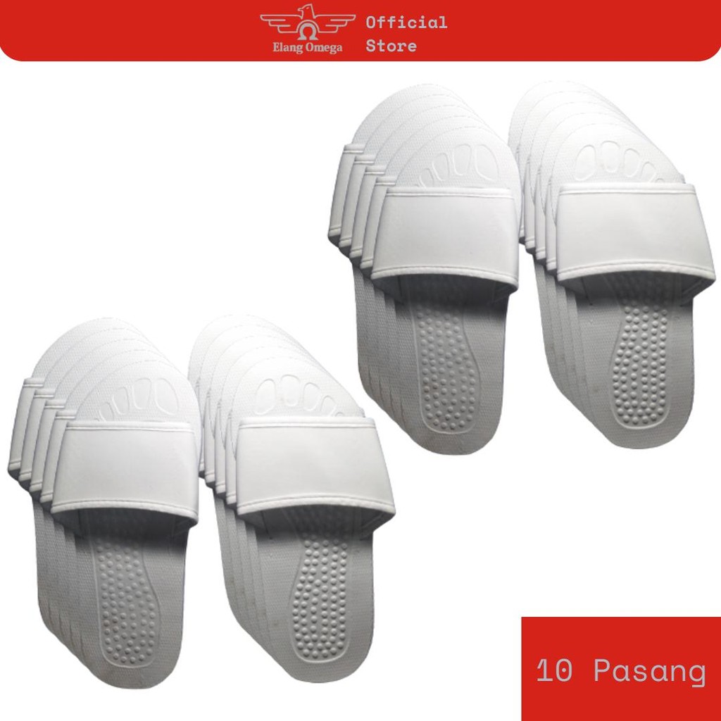 sandal hotel spon 8mm Polos Putih / Sandal rumahan / kamar [10 pcs]