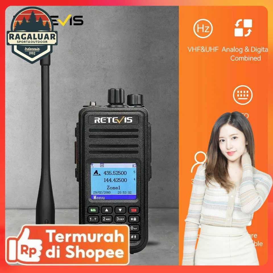 RETEVIS Walkie Talkie Two Way Radio Dual Band Digital Analog 2000mAh - RT3S