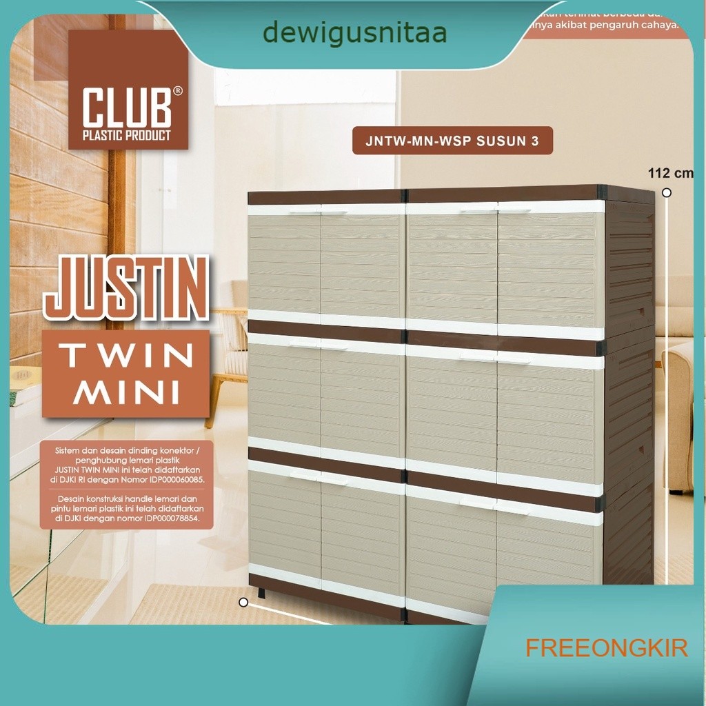 LEMARI PLASTIK CLUB MINI TWIN JUSTIN / MEJA TV / RAK TV PLASTIK / MEJA SERBAGUNA