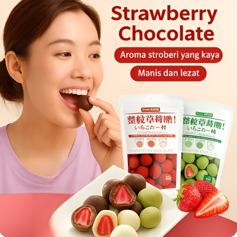 【Coklat Lembut Isi】Coklat Susu/Matcha/Strawberry/Koko Snack Camilan Enak Chocolate/Multiflavour/Melt