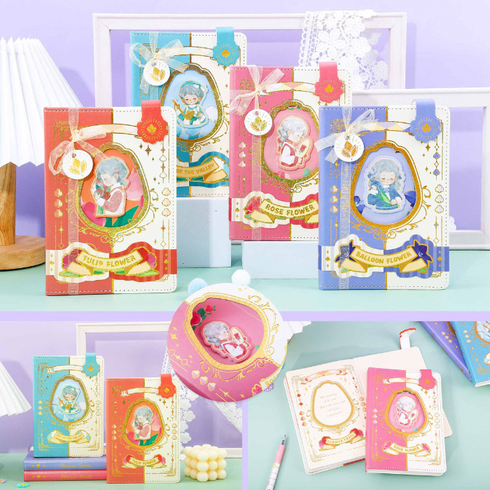 Magnetic Notebook Diary Flower Frait Buku Diary Jurnal PU Leather 6297