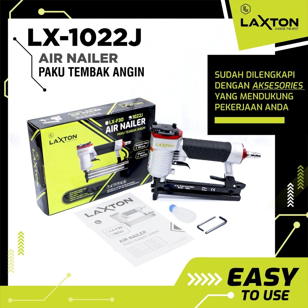 LAXTON mesin paku tembak angin air nailer staples angin MURAH LARIS tipe paku LURUS ATAU U