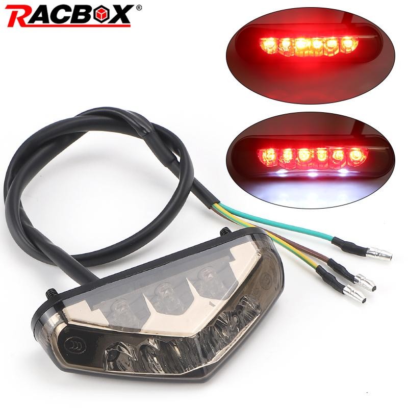 12V Mini Motorbike LED Tail Light Rear Brake Lamp License Plate Light for Honda rt Bikes off-road Cr