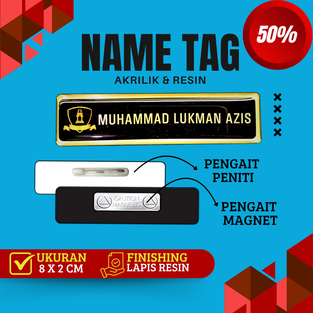 Nama Dada Plus Pin Korpri Nama Dada Kuningan Pin Korpri