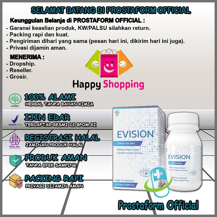 EVISION KAPSUL VITAMIN MATA ORIGINAL ASLI OFFICIAL STORE DISTRIBUTOR RESMI MATA RABUN MINUS KATARAK