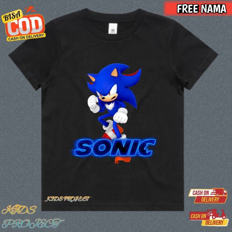 Kaos Anak Laki-laki Karakter Sonic