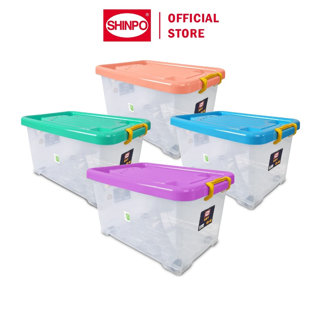 SHINPO CB 45 LITER Kontainer Plastik Dengan Roda Sky Container Box Kotak Penyimpanan SPO-SIP-111-CB-