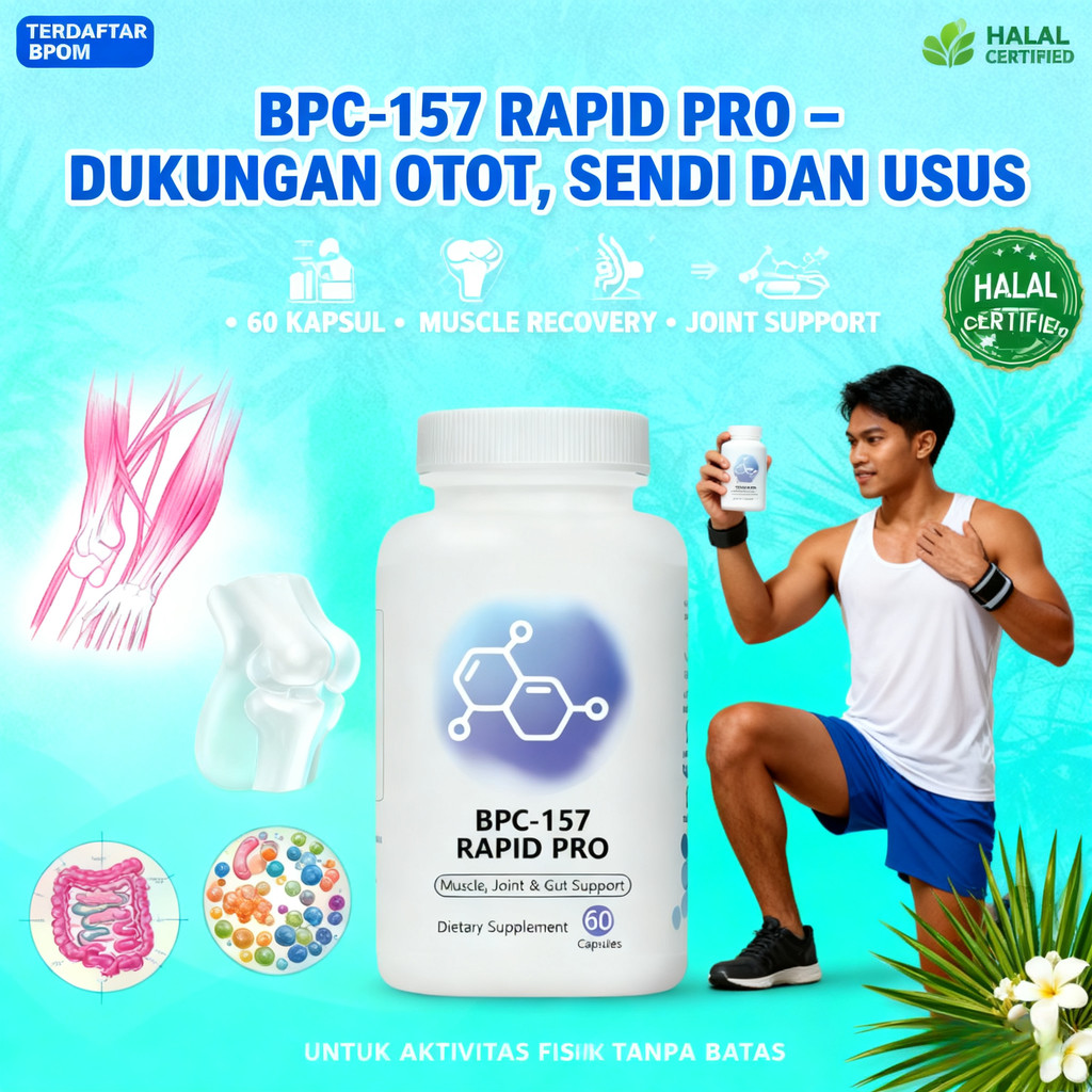 BPC-157 Peptide Suplemen Pemulihan Otot Sendi 3X Lebih Cepat Cegah Cedera Olahraga CO838