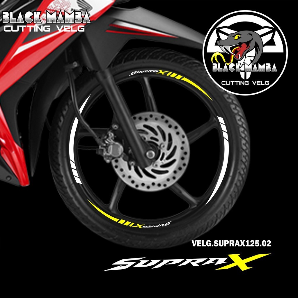 (COD) CUTTING STICKER VELG SUPRA X 125 - STIKER LIS LIST VARIASI BAN/VELG HONDA SUPRA X125 02