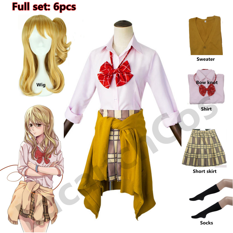 Cosplay Costumes Citrus Anime Aihara Yuzu Uniform Wig Set Short Skirt Japanese Style Student Wear Wo