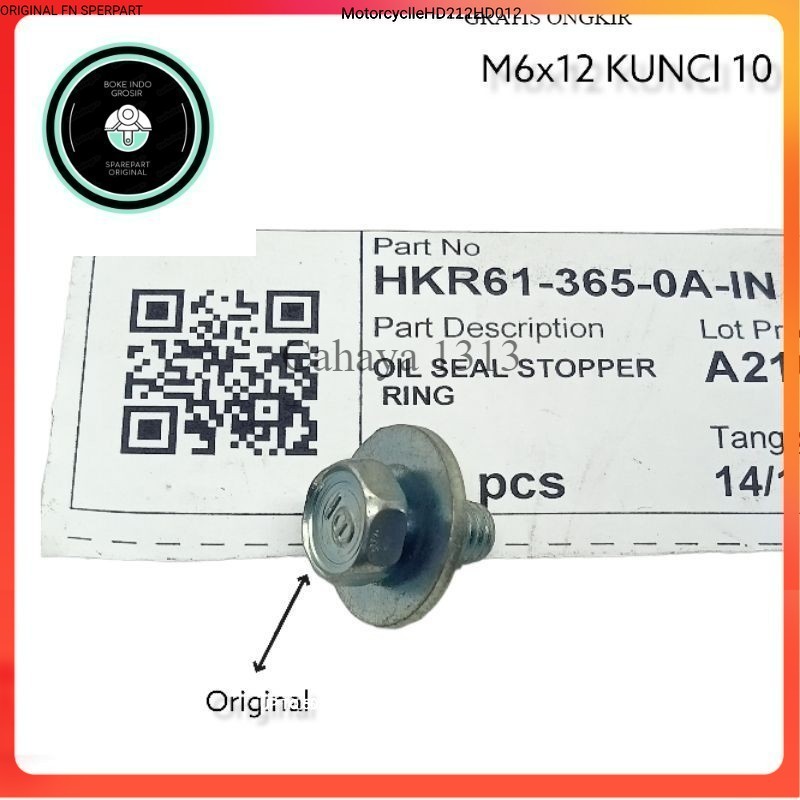 BOLT WASH M6X12 KUNCI 10 1,2 CM COVER BODY HONDA BAUT DUDUKAN LAMPU DEPAN BAGASI VARIO 125 150 BEAT 